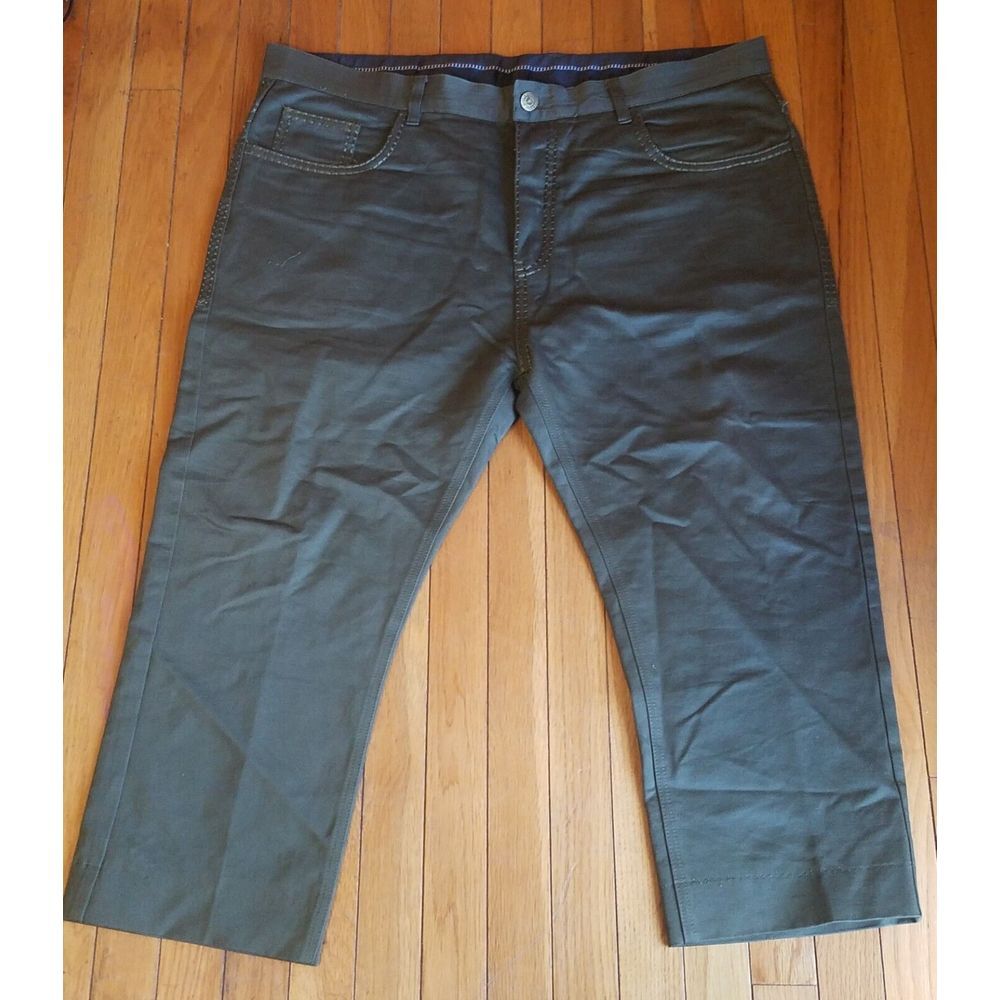 Stacy Adams Mens 44x34 Thick Stitch‎ Colorful Pocket Pattern Green Jean's Pants